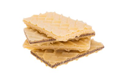 Beyaz arkaplanda izole edilmiş waffle 'lar 