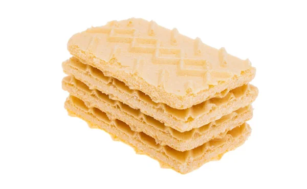 Wafels Geïsoleerd Witte Achtergrond — Stockfoto