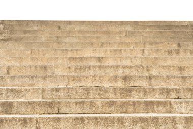 Beyaz arkaplanda taş basamaklar izole 