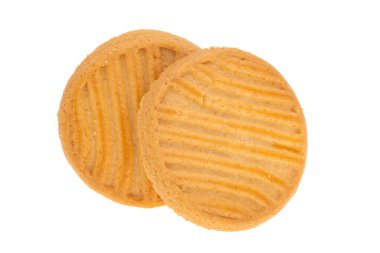 Beyaz arkaplanda izole edilmiş tereyağlı kurabiye