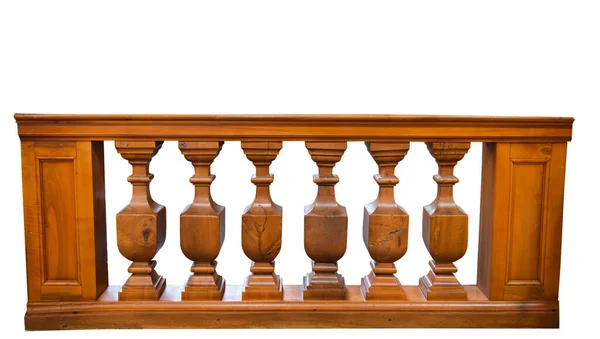 Wooden Railing Isolated White Background — Stock Photo, Image