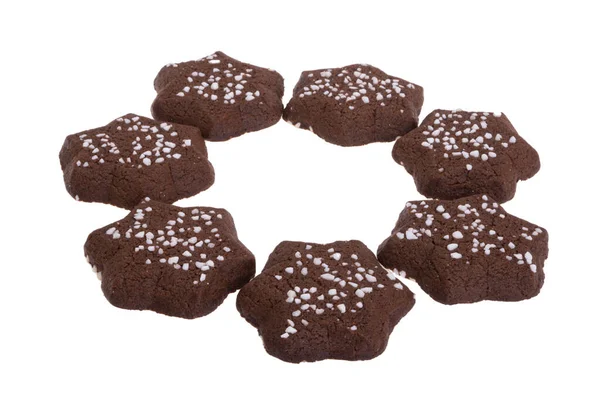 Beyaz Arka Plan Üzerinde Izole Çikolatalı Bisküvi — Stok fotoğraf