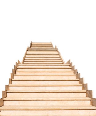 Beyaz arkaplanda taş basamaklar izole