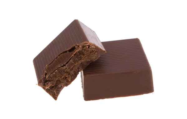 Chocolade Geïsoleerd Witte Achtergrond — Stockfoto