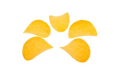 Patates cipsi beyaz arkaplanda izole