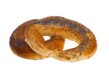 Beyaz bir arka plan üzerinde izole simit 