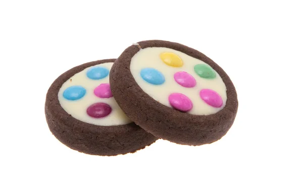 Galletas Con Dragee Color Aislado Sobre Fondo Blanco — Foto de Stock