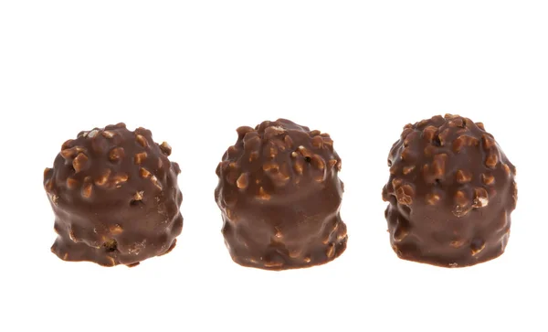 Bonbons Chocolat Isolé Sur Fond Blanc — Photo
