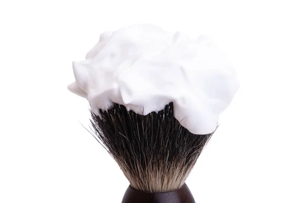 Escova Barbear Isolada Fundo Branco — Fotografia de Stock