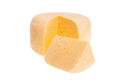 beyaz arkaplanda izole edilmiş peynir başlığı