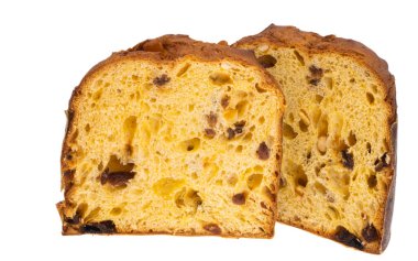 italian panettone cupcake isolated on white background