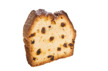 Beyaz arka plan üzerinde izole üzümlü kek