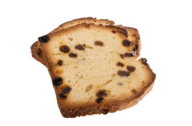 Beyaz arka plan üzerinde izole üzümlü kek