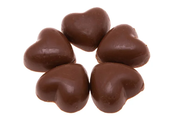 Bonbons Chocolat Isolés Sur Fond Blanc — Photo