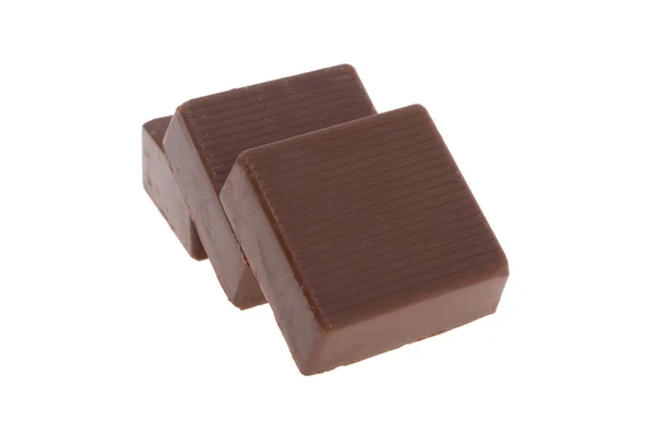 Chocolat Isolé Sur Fond Blanc — Photo