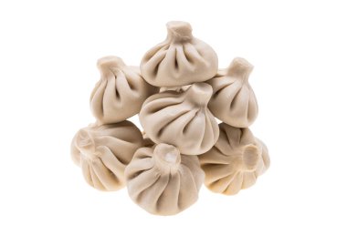 khinkali beyaz arkaplanda izole edildi