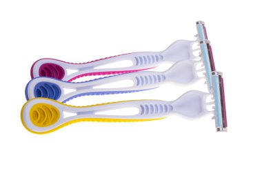 Kadın jileti beyaz arkaplanda izole edilmiş