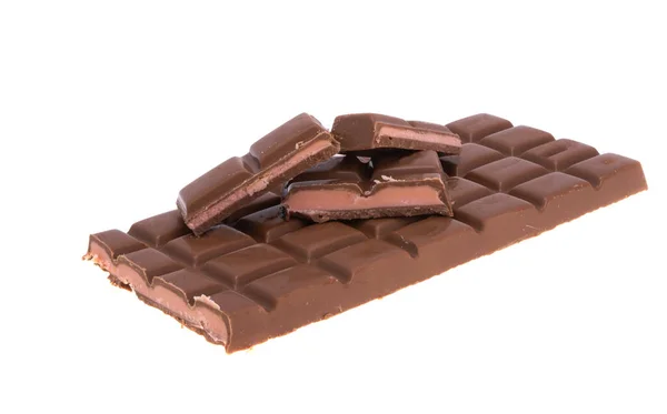 Chocolate Con Relleno Fresa Aislado Sobre Fondo Blanco —  Fotos de Stock