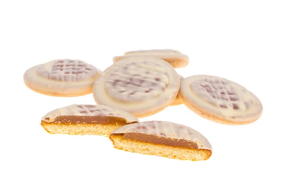 Cookies Πορτοκαλί Μαρμελάδα Που Απομονώνονται Λευκό Φόντο — Φωτογραφία Αρχείου