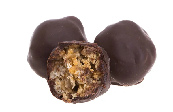 Truffles Coklat Diisolasi Pada Latar Belakang Putih — Stok Foto