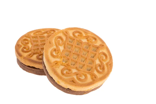 Double Cookie Isoliert Auf Weißem Hintergrund — Stockfoto