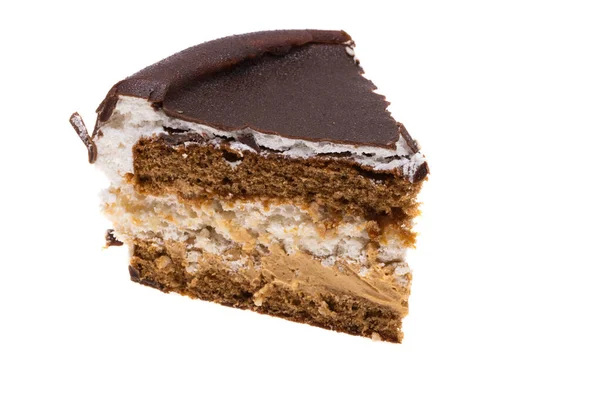 Torta Cioccolato Isolato Sfondo Bianco — Foto Stock