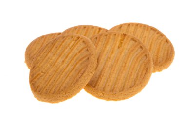 Beyaz arkaplanda izole edilmiş tereyağlı kurabiye