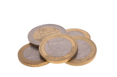 Avro paraları beyaz arkaplanda izole