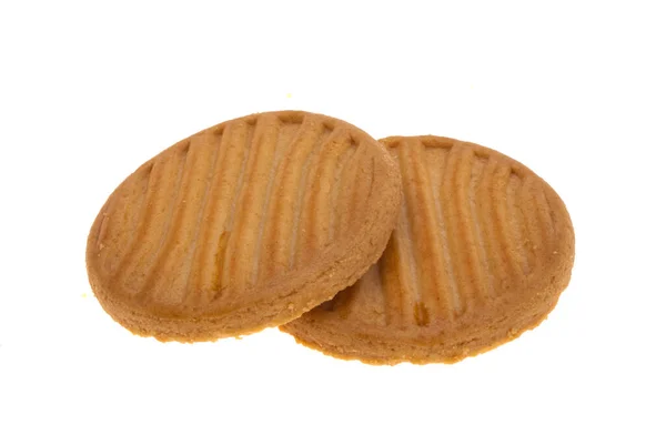 Βούτυρο Γύρο Cookies Απομονώνονται Λευκό Φόντο — Φωτογραφία Αρχείου