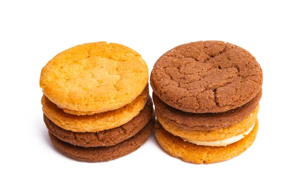 Smör Cookies Isolerade Vit Bakgrund — Stockfoto