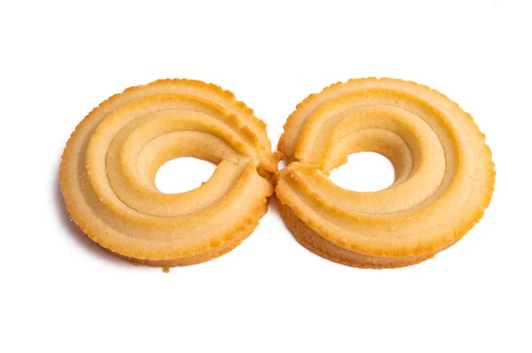 Butter Cookies Isolated White Background — Stock Photo, Image
