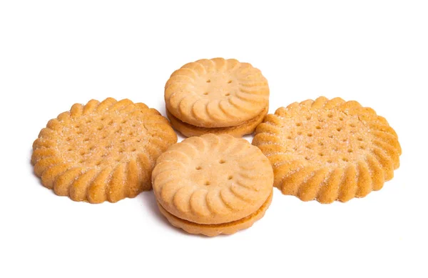 Butter Cookies Isolated White Background — Stock Photo, Image