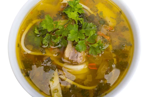 Sopa Pollo Aislada Sobre Fondo Blanco — Foto de Stock