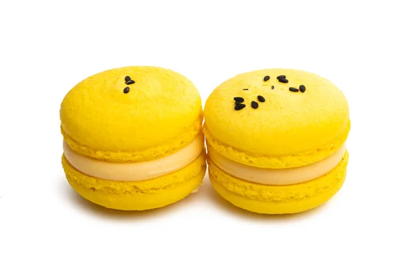 Macarons Izolovaných Bílém Pozadí — Stock fotografie