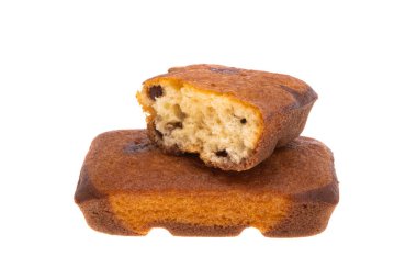 Beyaz arka planda izole edilmiş çikolatalı bisküvi
