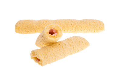 beyaz arka plan üzerinde izole gevrek borular