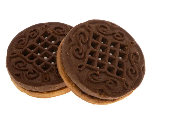 Double Cookie Isoliert Auf Weißem Hintergrund — Stockfoto