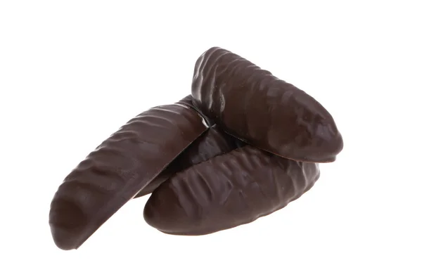 초콜릿에 마멀레이드 캔디는 배경으로 분리되어 — 스톡 사진