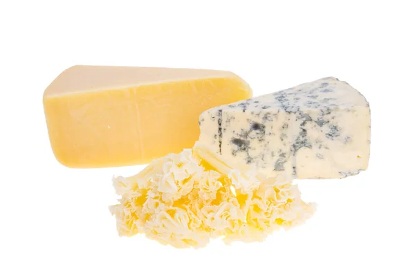 Сыр Изолирован Белом Фоне — стоковое фото