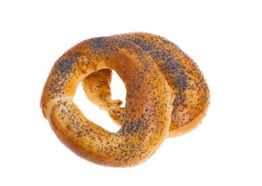 Simit beyaz arkaplanda izole edildi