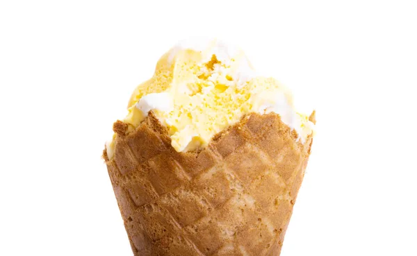 Gelato Cono Cialde Isolato Fondo Bianco — Foto Stock