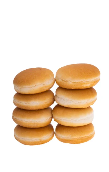 Hamburger Ekmeği Beyaz Arkaplanda Izole Edilmiş — Stok fotoğraf