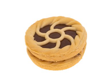 Beyaz arkaplanda izole edilmiş küçük ekmek turtası