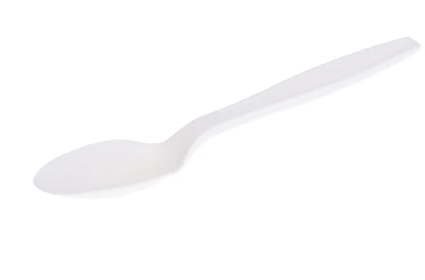 Plastic Spoon Isolated White Background — Stock Photo, Image