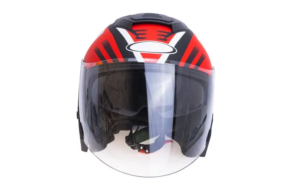 白色背景隔离的摩托车头盔 — 图库照片