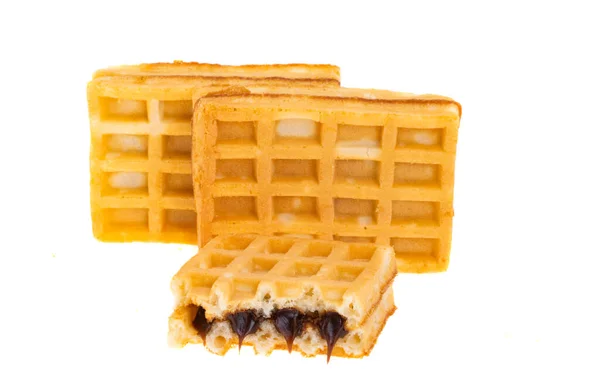 Waffel Isoliert Auf Weißem Hintergrund — Stockfoto