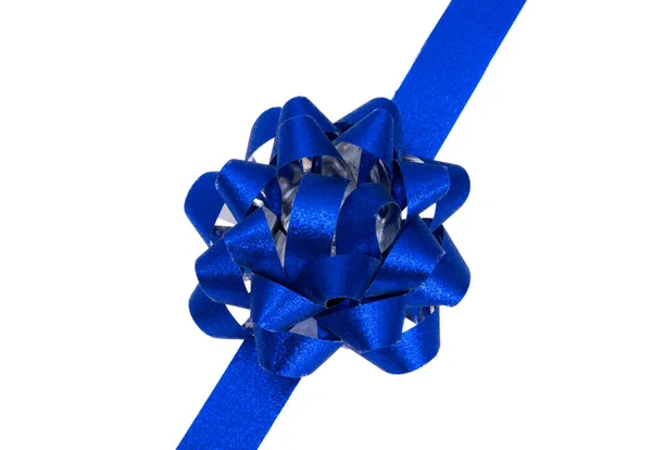 Blue Bow Isolated White Background — Stock Photo, Image