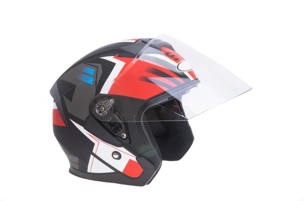 白色背景隔离的摩托车头盔 — 图库照片