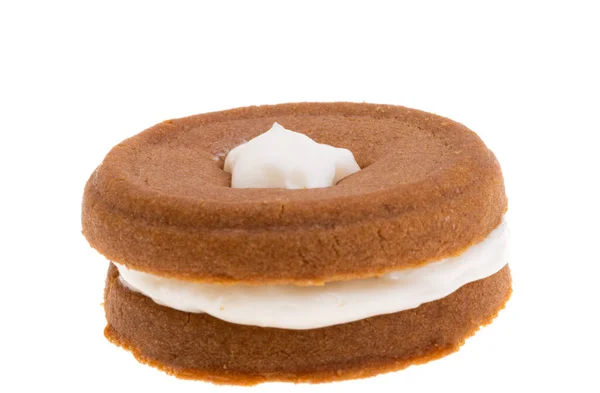 Sandwich Cookie Isolerad Vit Bakgrund — Stockfoto