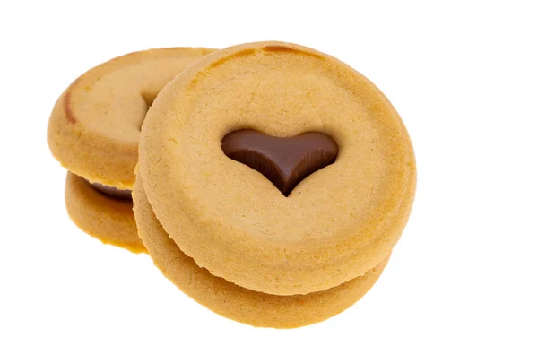 Galleta Sándwich Aislada Sobre Fondo Blanco — Foto de Stock